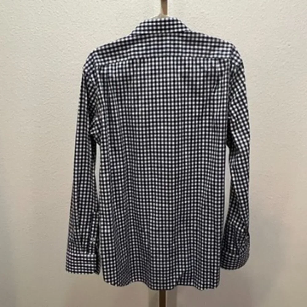 J. Crew Navy Blue Thompson check button down shirt size 16-16.5 L